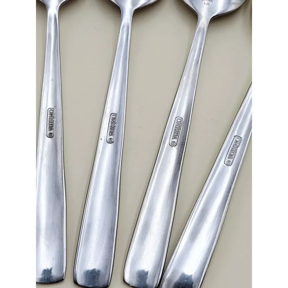 Set of 6 Oneida MADELINE Teaspoon Stainless Steel Flatware Spoon